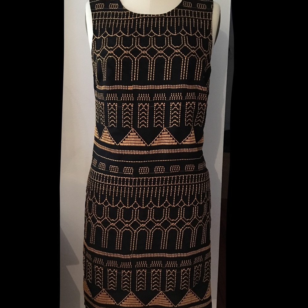 Sparkle & Fade embroidered black dress